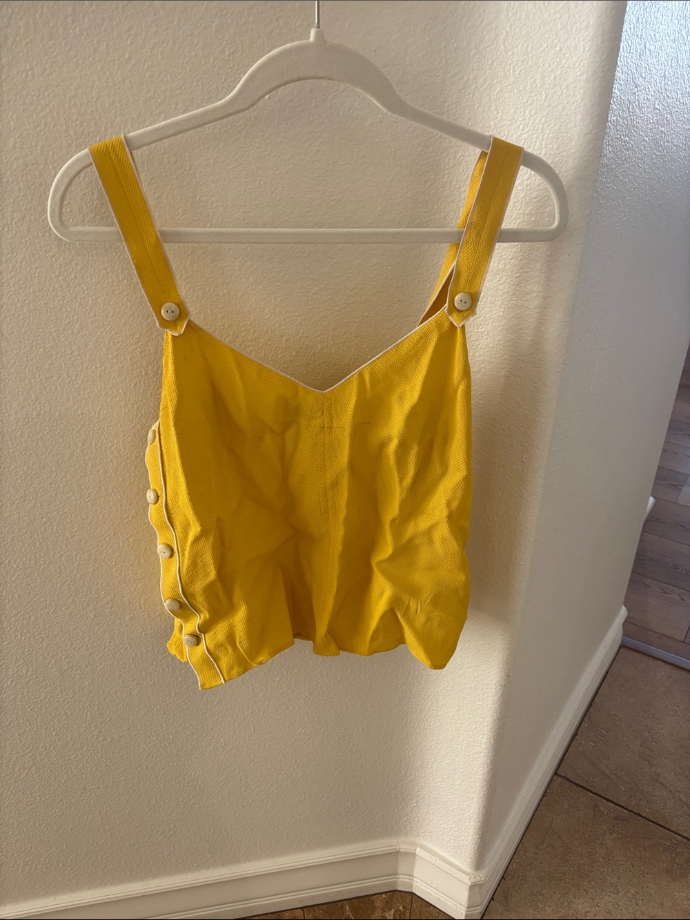 rag & bone Yellow Button-Detail Tank Top